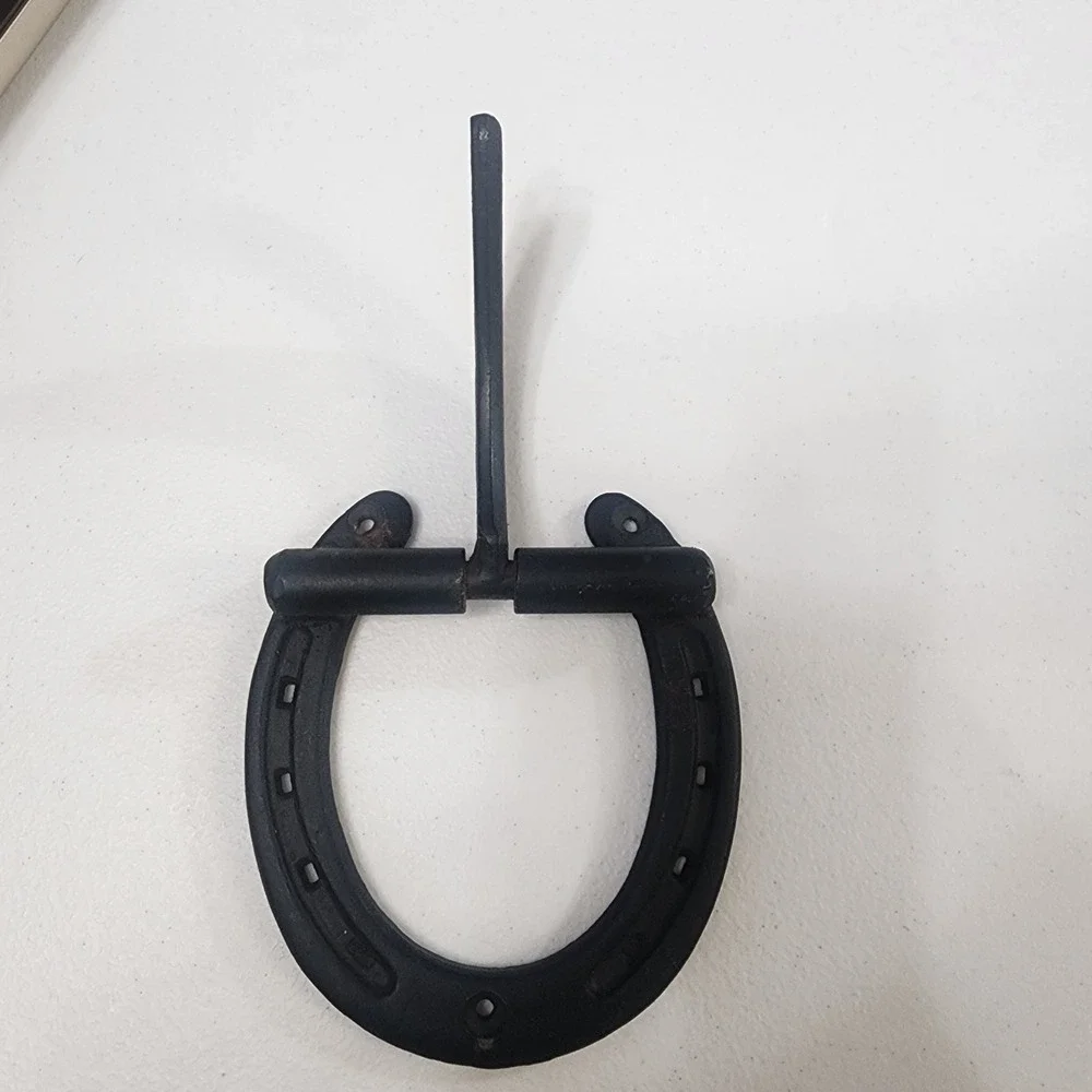 Cast Iron Horseshoe Door Knocker Vintage Black